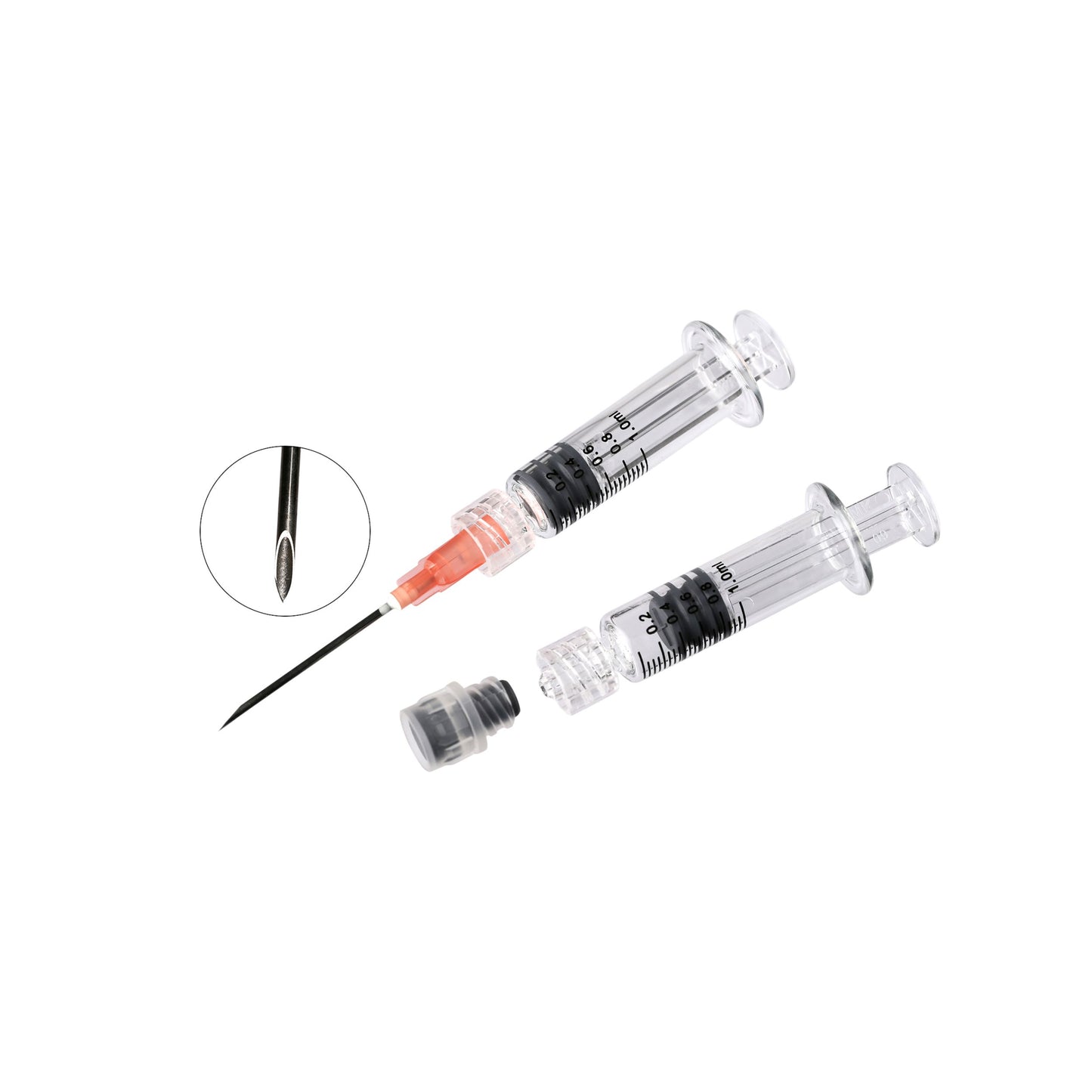 LUER LOCK GLASS SYRINGE - 5 PIECES / SET