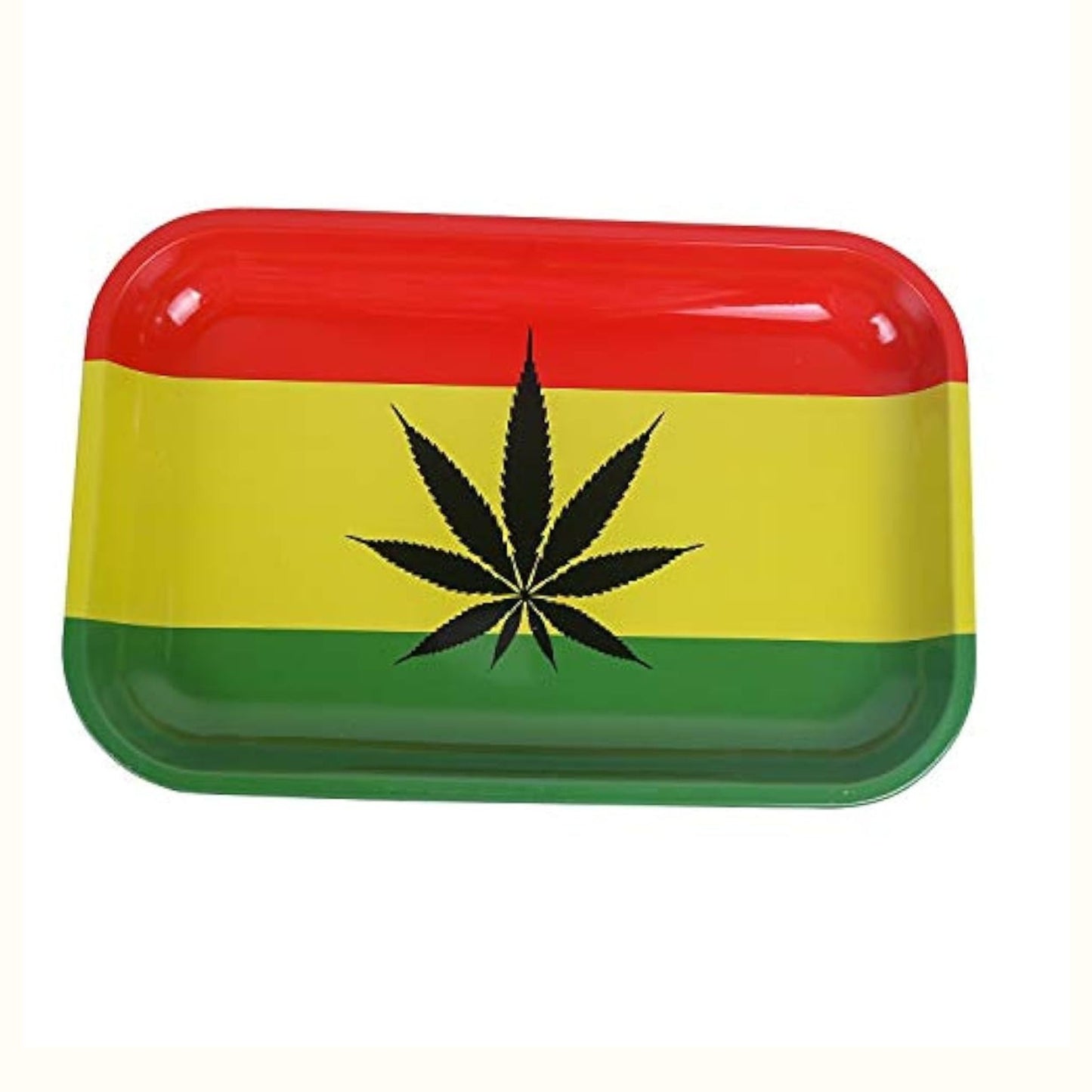 TRAY | MJ LEAVE REGGAE METAL ROLLING TRAY SIZE : 19X28.5 CM