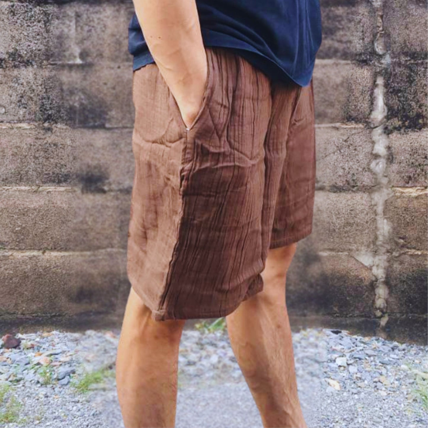 RAK MAE รักแม่ | COMFY COTTON CLASSIC SHORTS - EARTH BROWN (REGULAR SIZE)