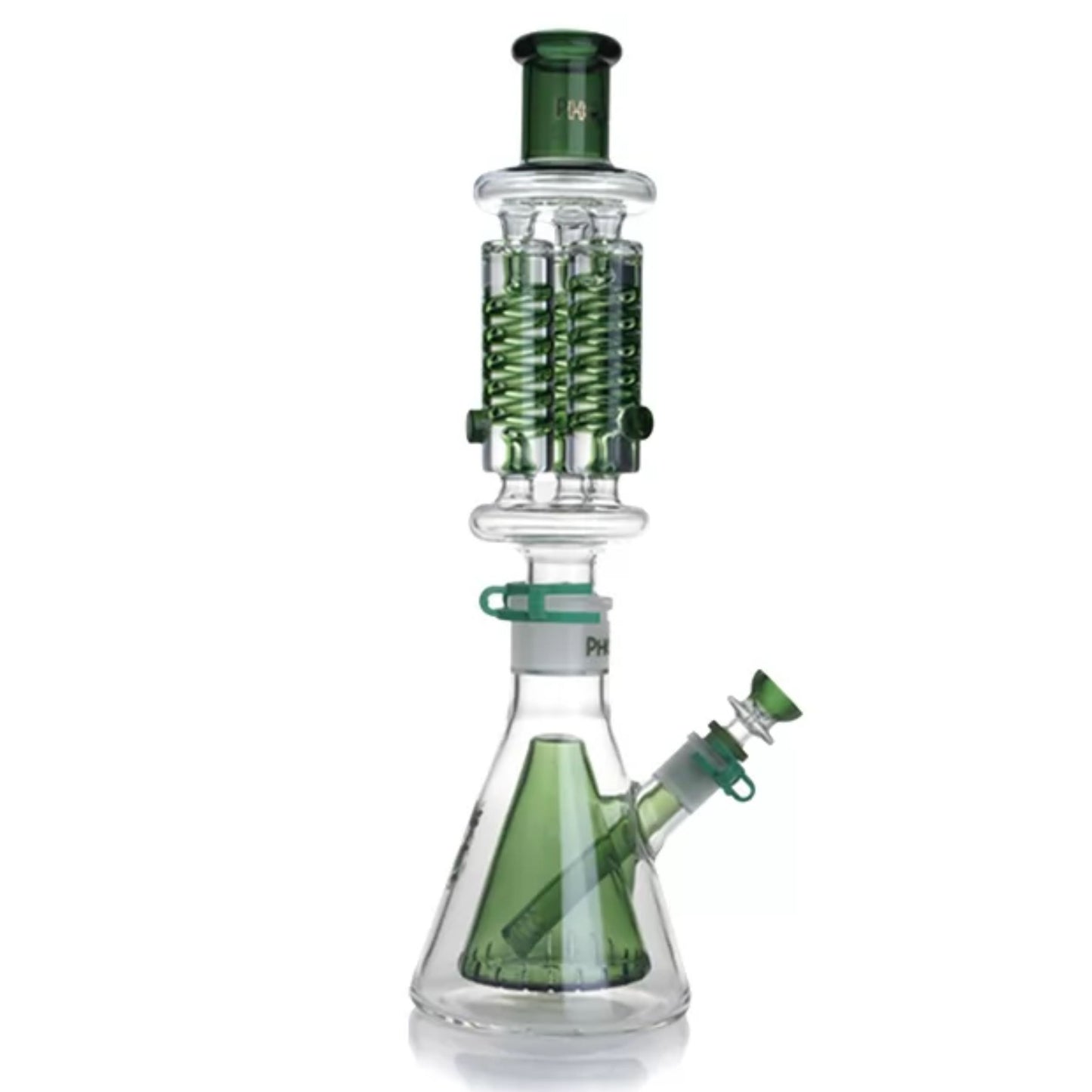 Glass Bong | Phoenix Triple Freezable Coil with Double Wall Diffuser Base 16 Inch