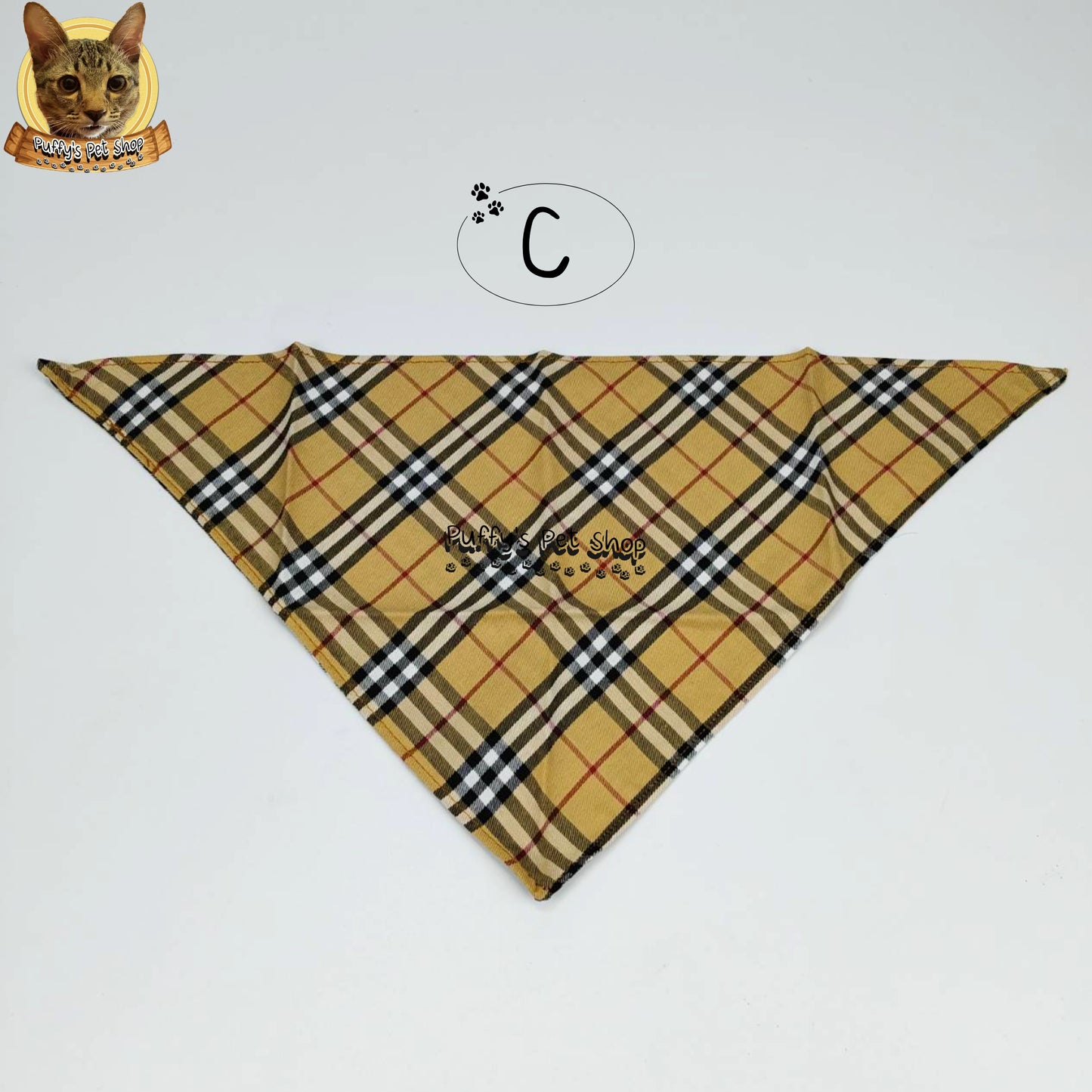 Puffy's Pet Shop | Luxury Cotton Pet Scarf  ผ้าพันคอสัตว์เลี้ยงพรีเมียม ผ้าคอตตอนแท้ เนื้อผ้าดี ไม่ระคายเคือง สำหรับสุนัขและแมว ขนาด M 50 ซม.