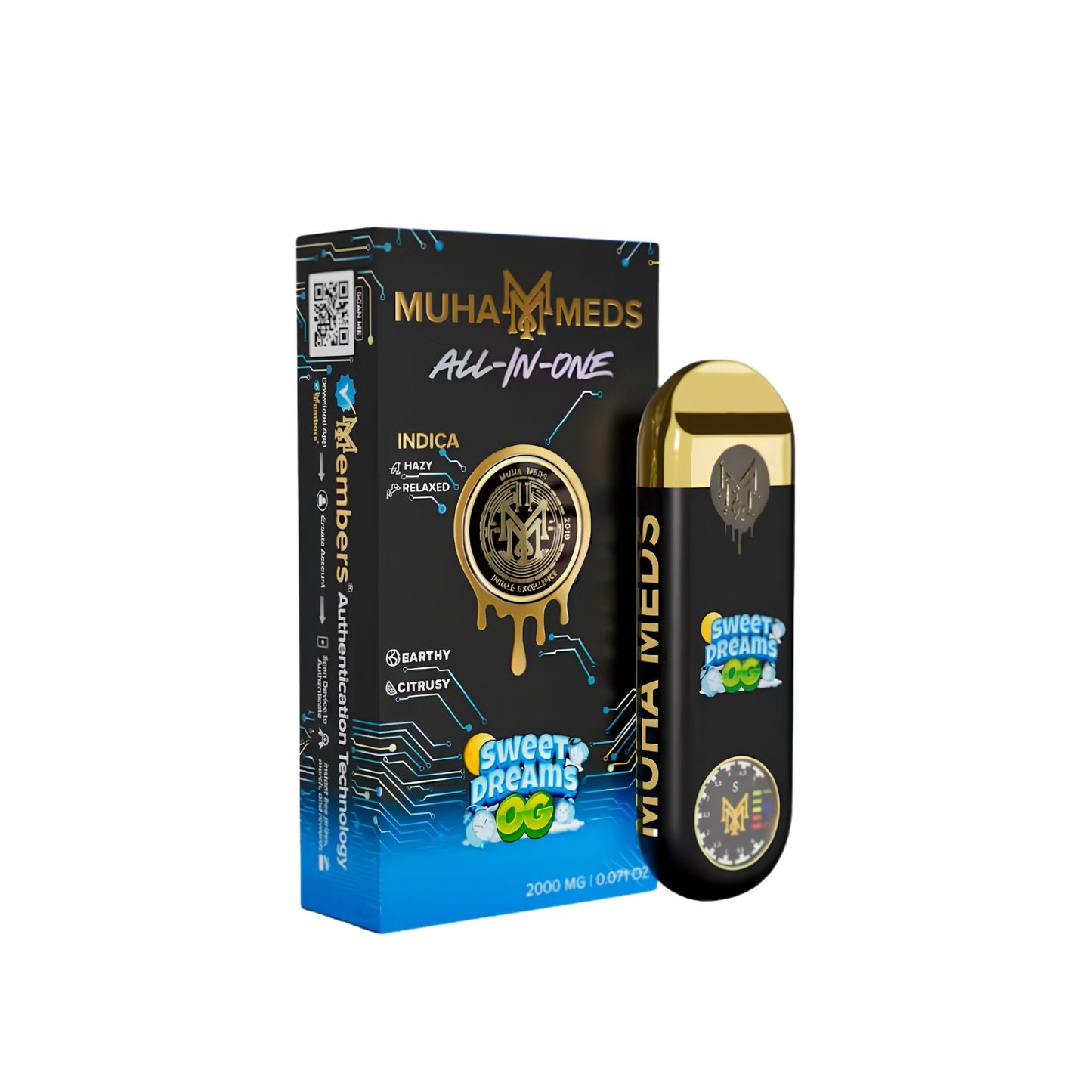 MUHA MEDS ALL - IN - ONE DISPOSABLE 2.0MG | SWEET DREAMS OG : INDICA