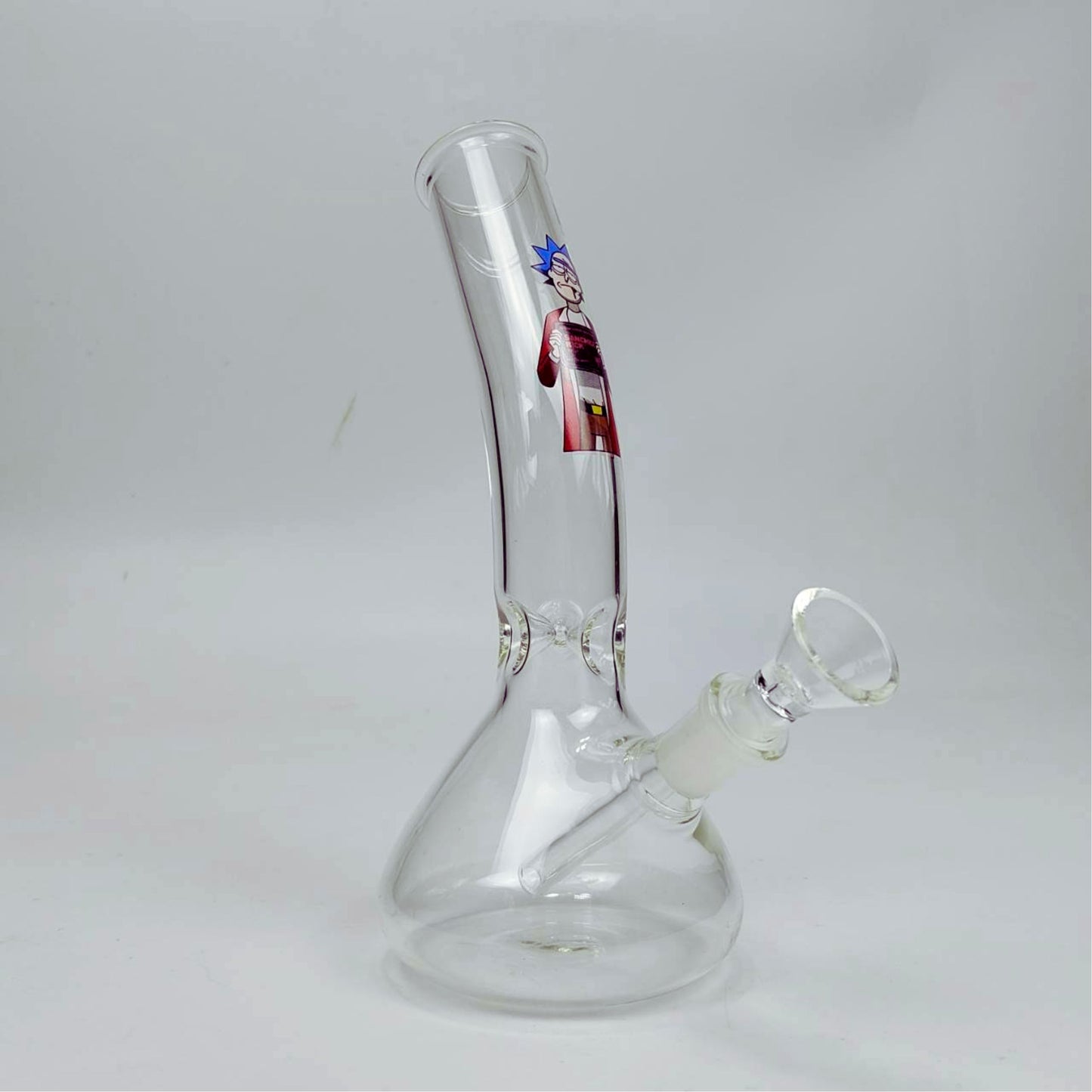 GLASS BONG | RICK AND MORTY WANTED RICK BENDED NECK 8.5 INCH 4MM THICKNESS