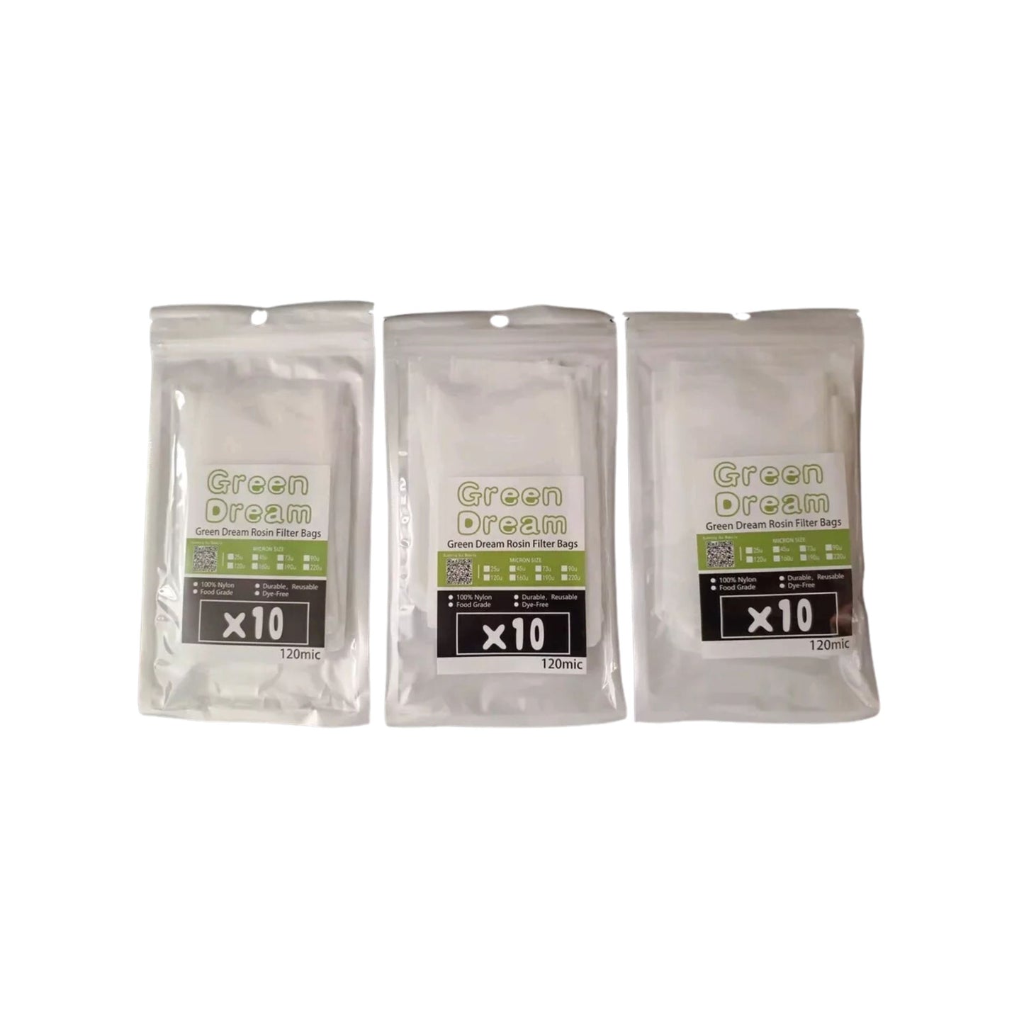 ROSIN BAGS | GREEN DREAM 4x4 INCH ROSIN BAGS SIZE 120 MICRON | 10 PIECES