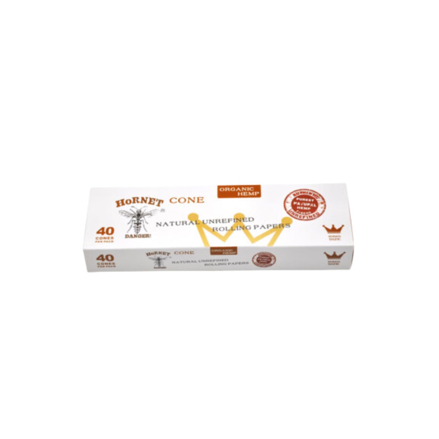 ROLLING PAPER | HORNET WHITE KINGSIZE ORGANIC HEMP PRE - ROLLED CONES