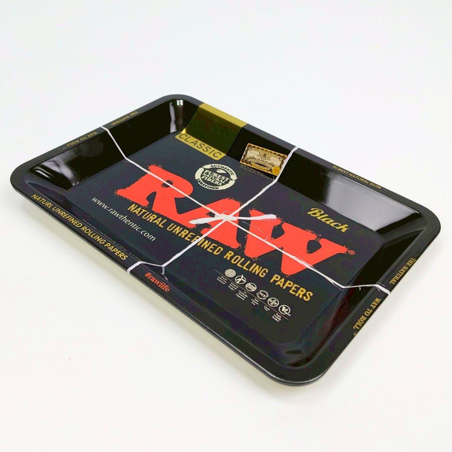 TRAY | RAW - BLACK METAL ROLLING TRAY SIZE : 12.5X18 CM