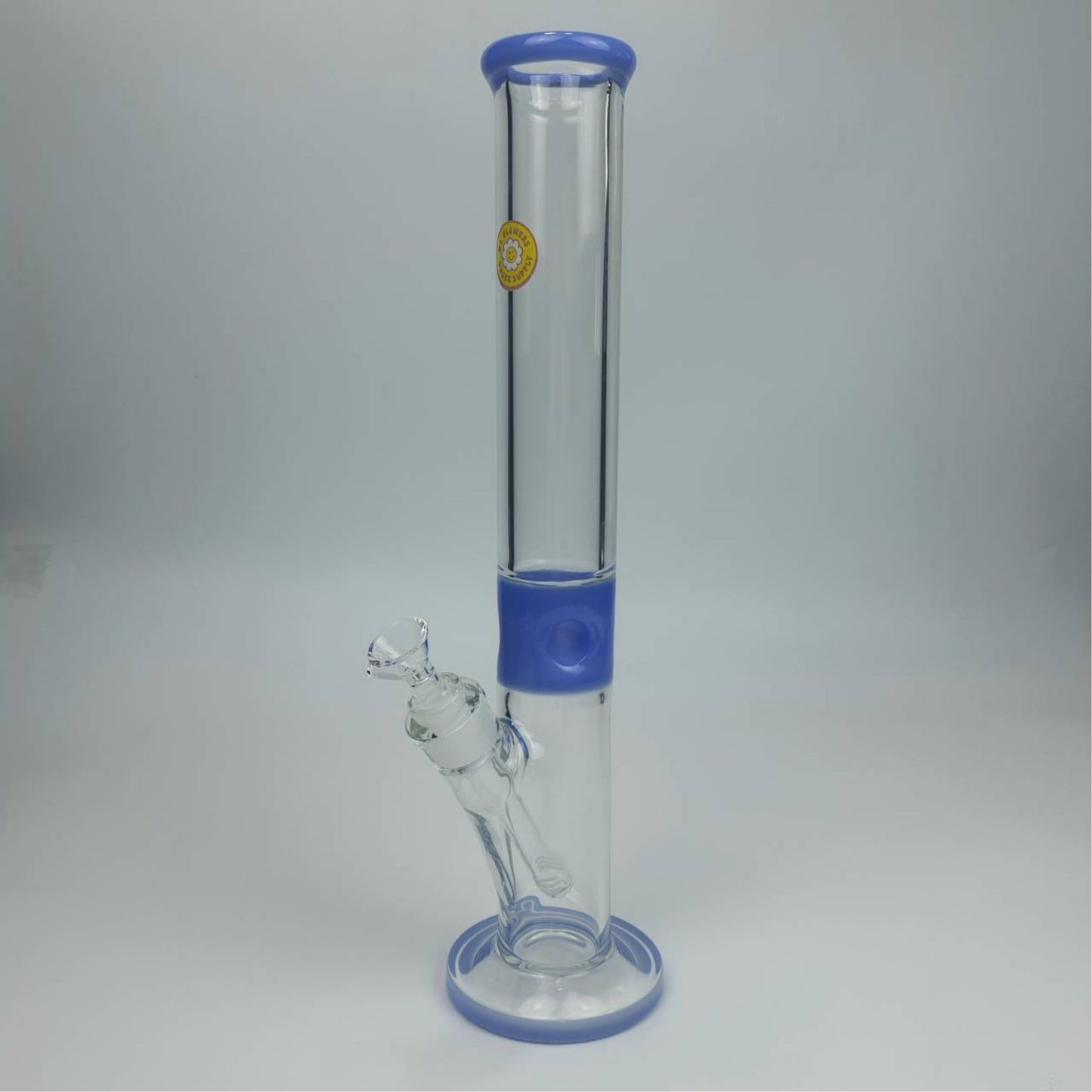 GLASS BONG | MS.FLOWERS STRAIGHT TUBE BLUE 15.5 INCH