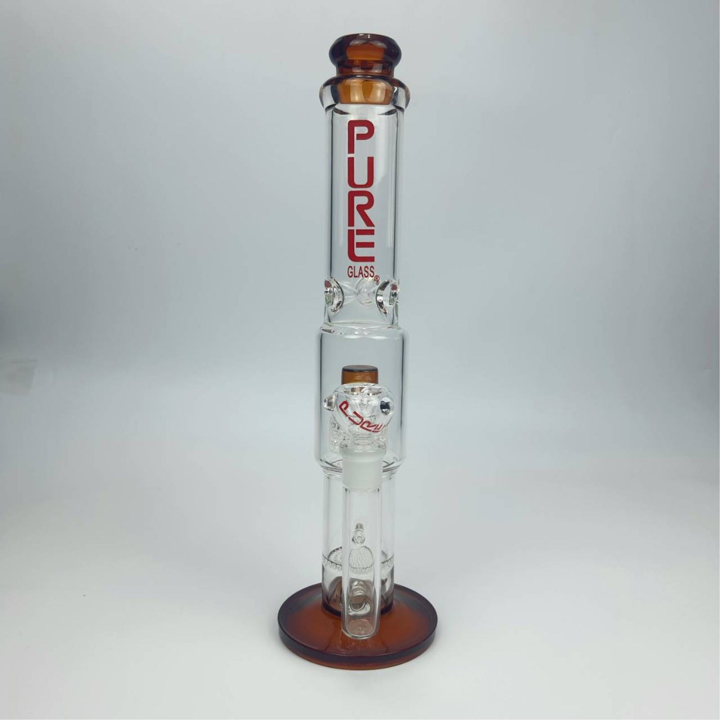 Glass Bong | PURE STRAIGHT DOUBLE PERCCOLATORS 15.5 INCH