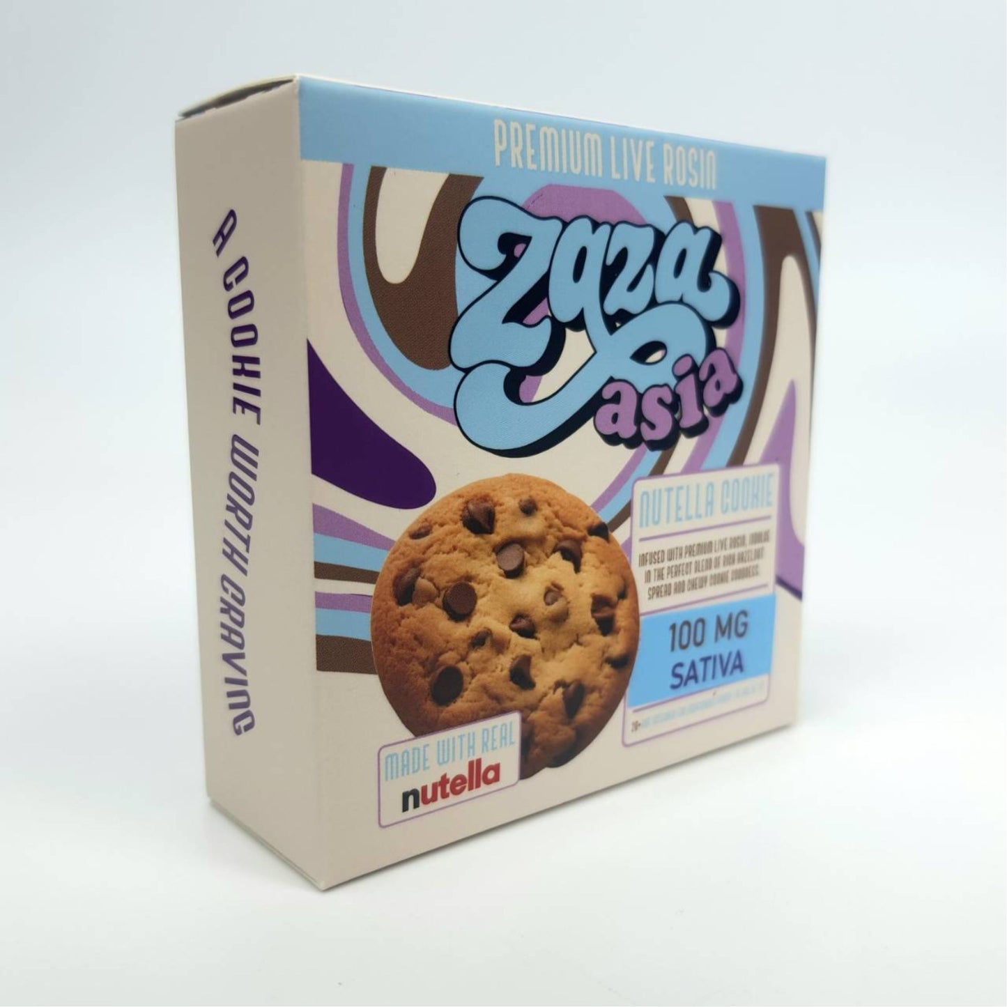 ZAZA ASIA | PREMIUM LIVE ROSIN NUTELLA COOKIE - SATIVA | 100MG THC/PIECE