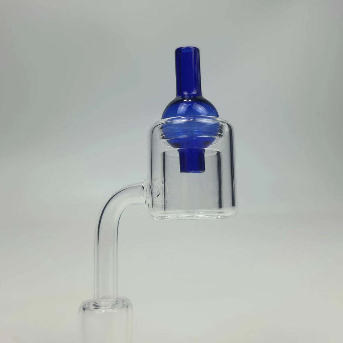 QUARTZ BOWL | DOUBLE LAYER QUARTZ BANGER 18MM & 90 DEGREE WITH GLASS CAP