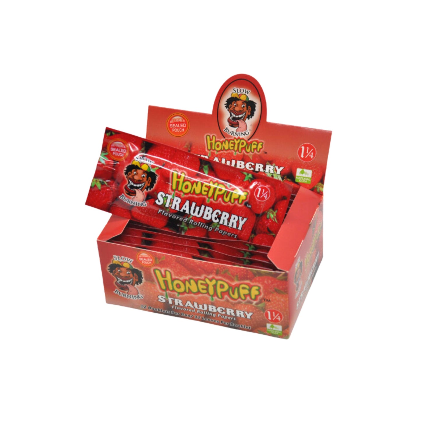 ROLLING PAPER | HONEYPUFF 1 1/4 INCH STRAWBERRY FLAVORED ROLLING PAPER