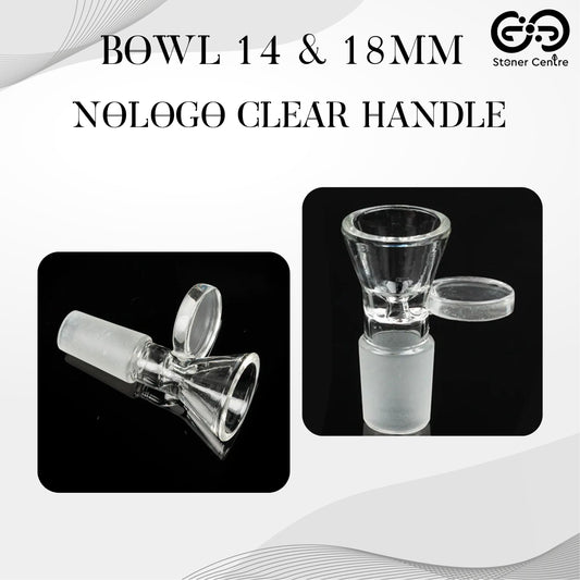GLASS BOWL | NO LOGO CLEAR HANDLE BOWL 14MM & 18MM