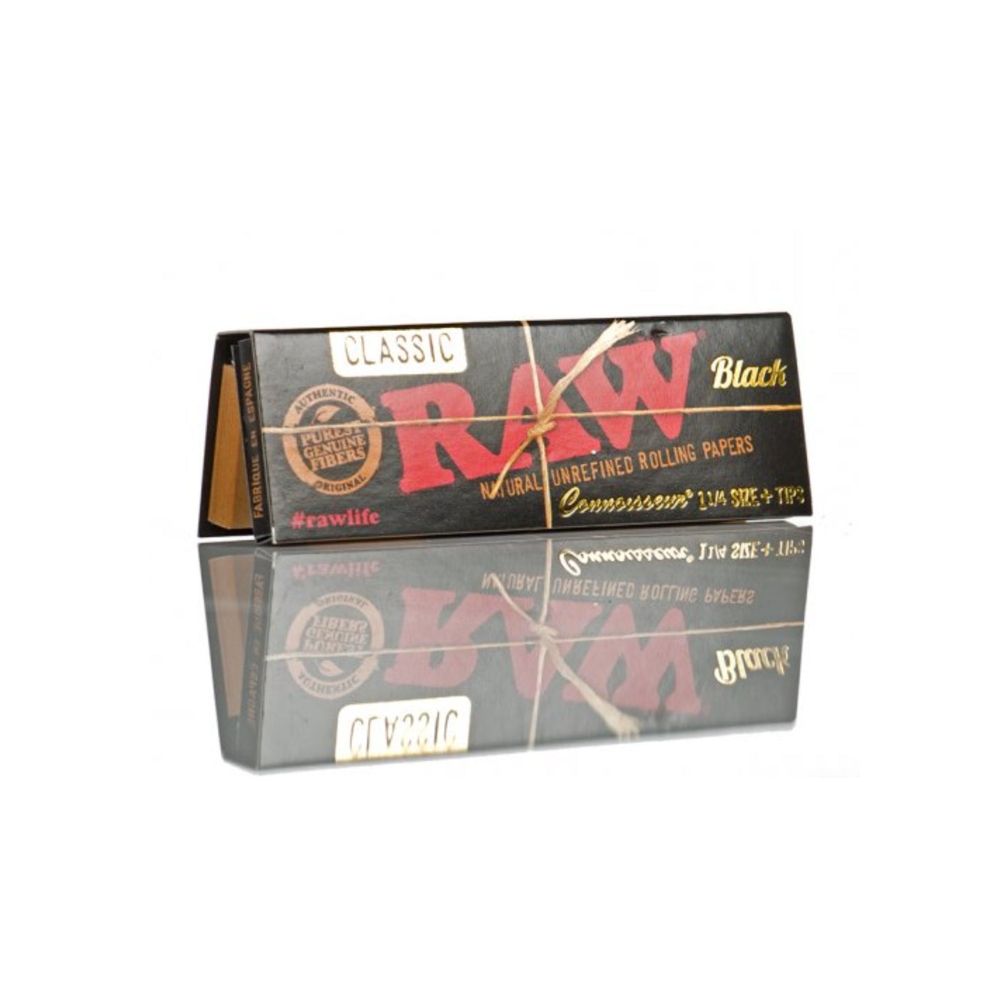 ROLLING PAPER | RAW CLASSIC BLACK CONNOISSEUR 1 ¼" WITH TIPS