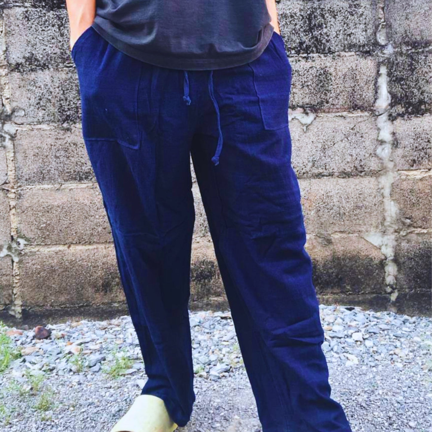 RAK MAE รักแม่ | COMFY BAMBOO FIBER COTTON CLASSIC PANTS - DARK BLUE (REGULAR SIZE)