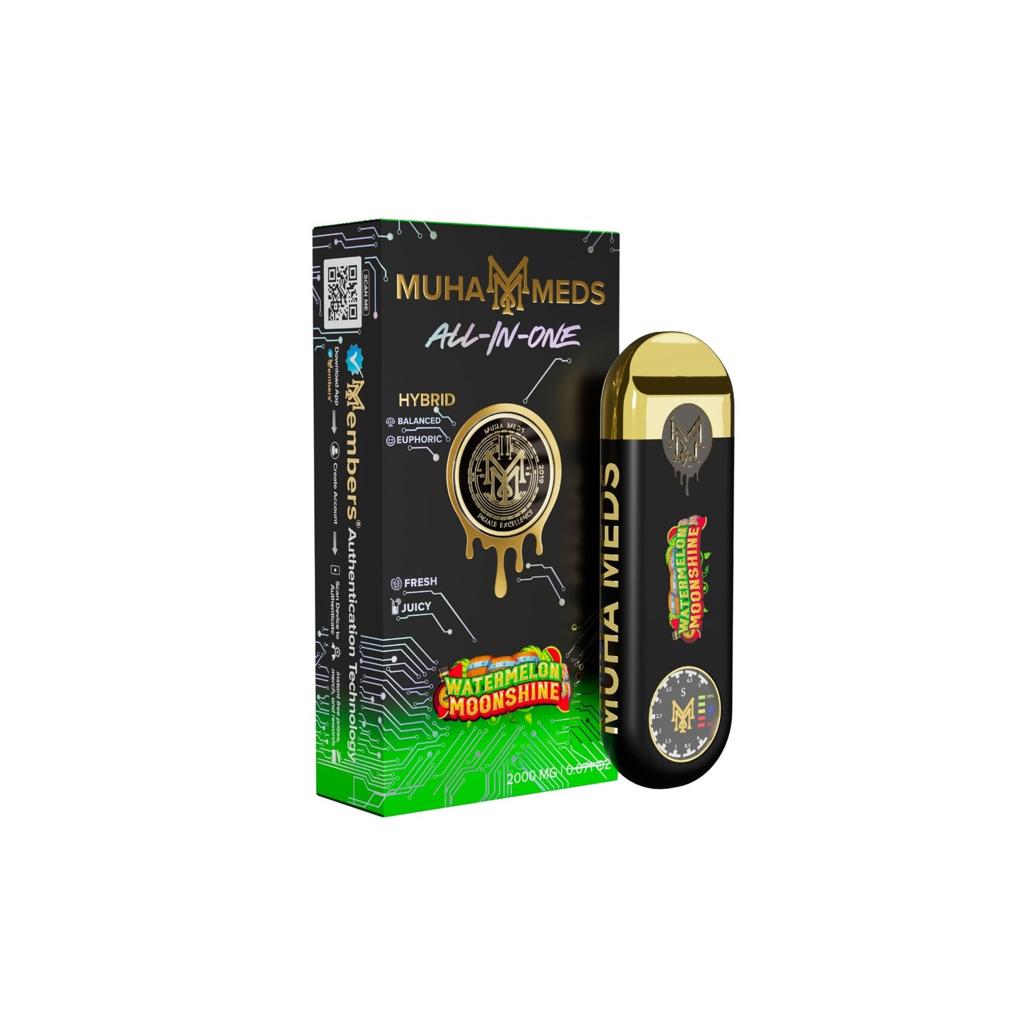 MUHA MEDS ALL - IN - ONE DISPOSABLE 2.0MG | WATERMELON MOONSHINE : HYBRID