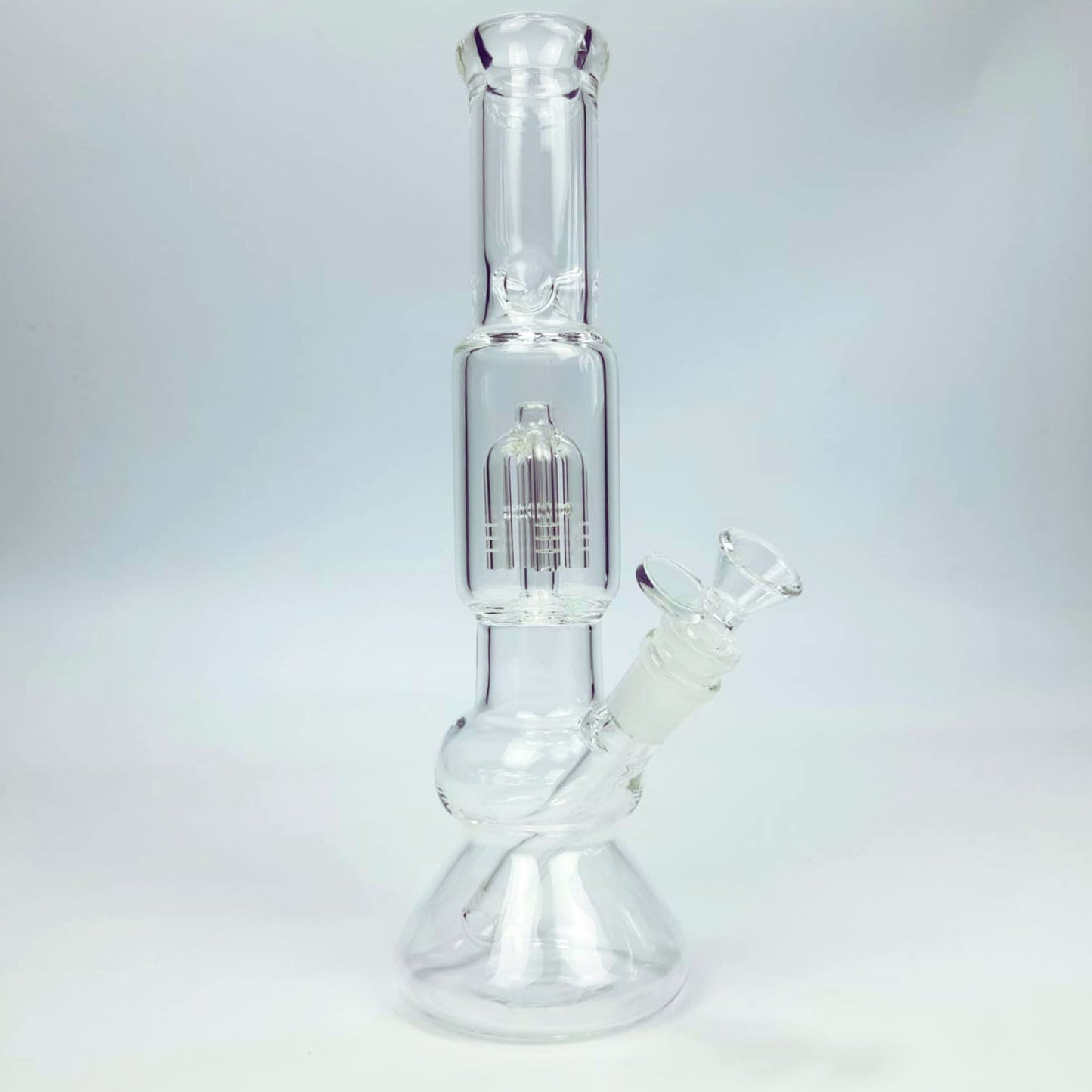 GLASS BONG | DOUBLE SPHERE BASE GLASS 14MM JOINT WITH 4 ARM PERC 12 INCH