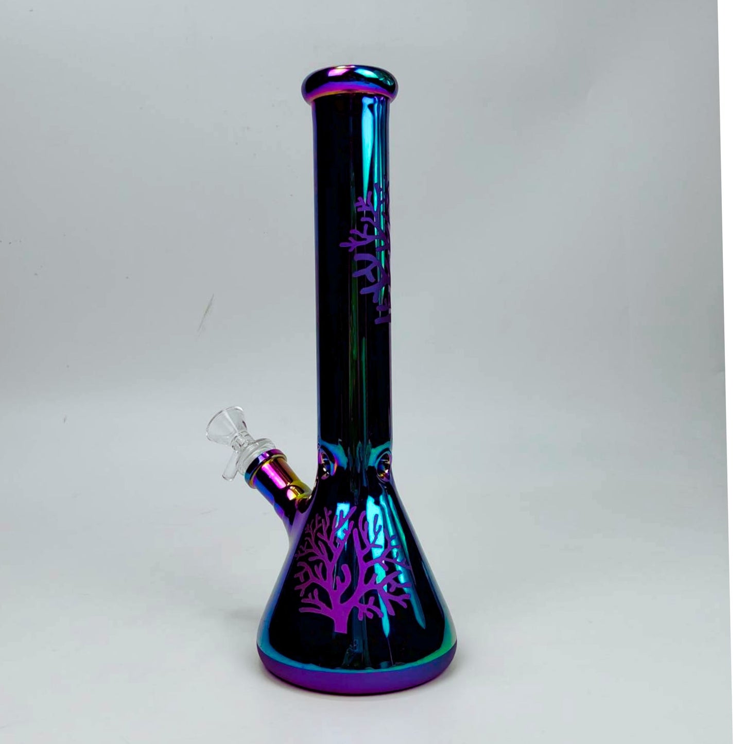 GLASS BONG | REFLECTIVE TREE BEAKER GLASS BONG 11.5 INCH 5MM THICKNESS