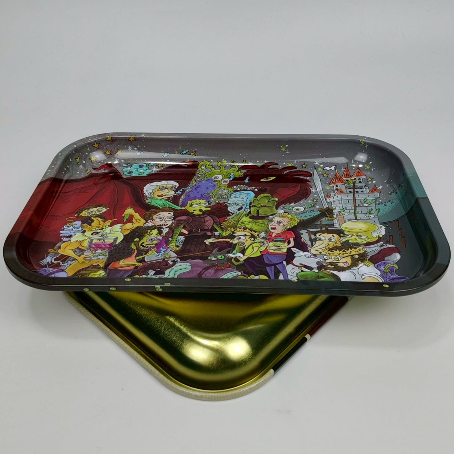 TRAY | RICK & MORTY WITH THE SIMPSONS SPECIAL METAL ROLLING PAPER TRAYSIZE : 19X28.5 CM