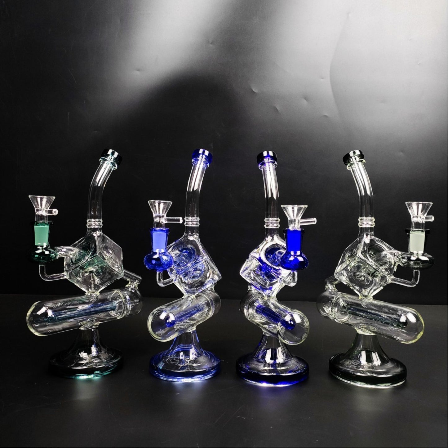 Glass Bong | DICE RECYCLER WITH INLINE PERC 10.5 INCH