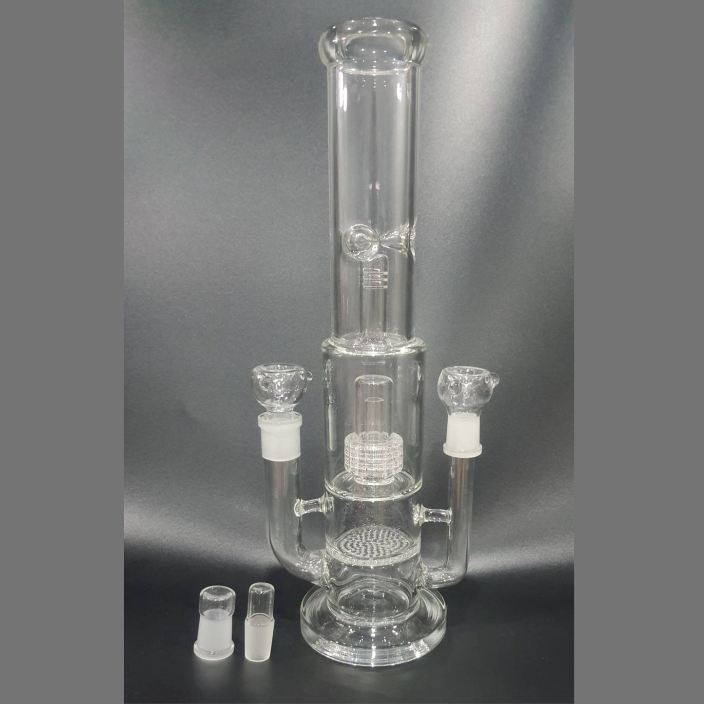 Glass Bong | EMPTY SCIENTIST DOUBLE BOWLS WITH TRIPLE PECULATORS STRAIGHT 15 INCH