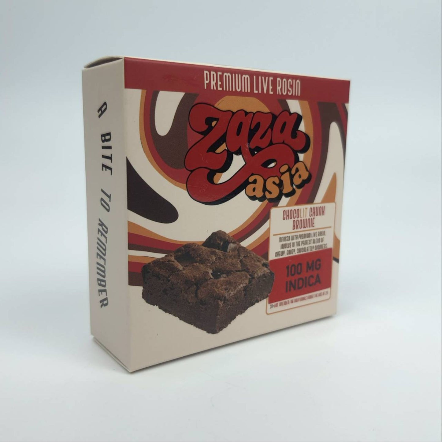 ZAZA ASIA | PREMIUM LIVE ROSIN CHOCOLIT CHUNK BROWNIE - INDICA | 100MG THC/PIECE