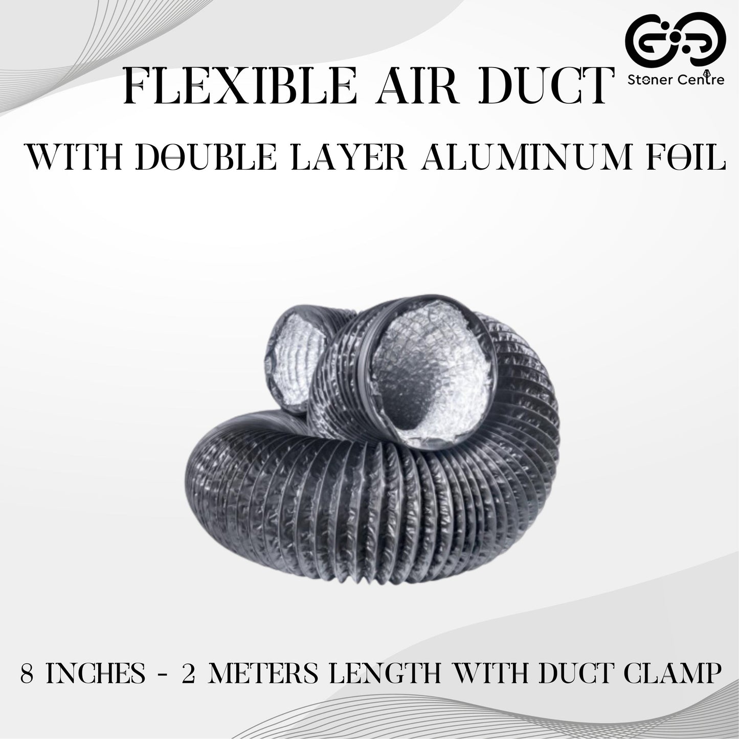 GROWING TOOLS | FLEXIBLE AIR DUCT WITH DOUBLE LAYER ALUMINIUM FOIL