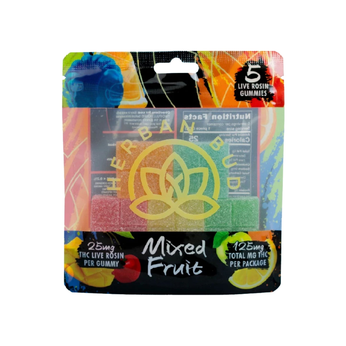 Jelly Herban Bud Mixed Fruit Edibles gummy infused thc snack