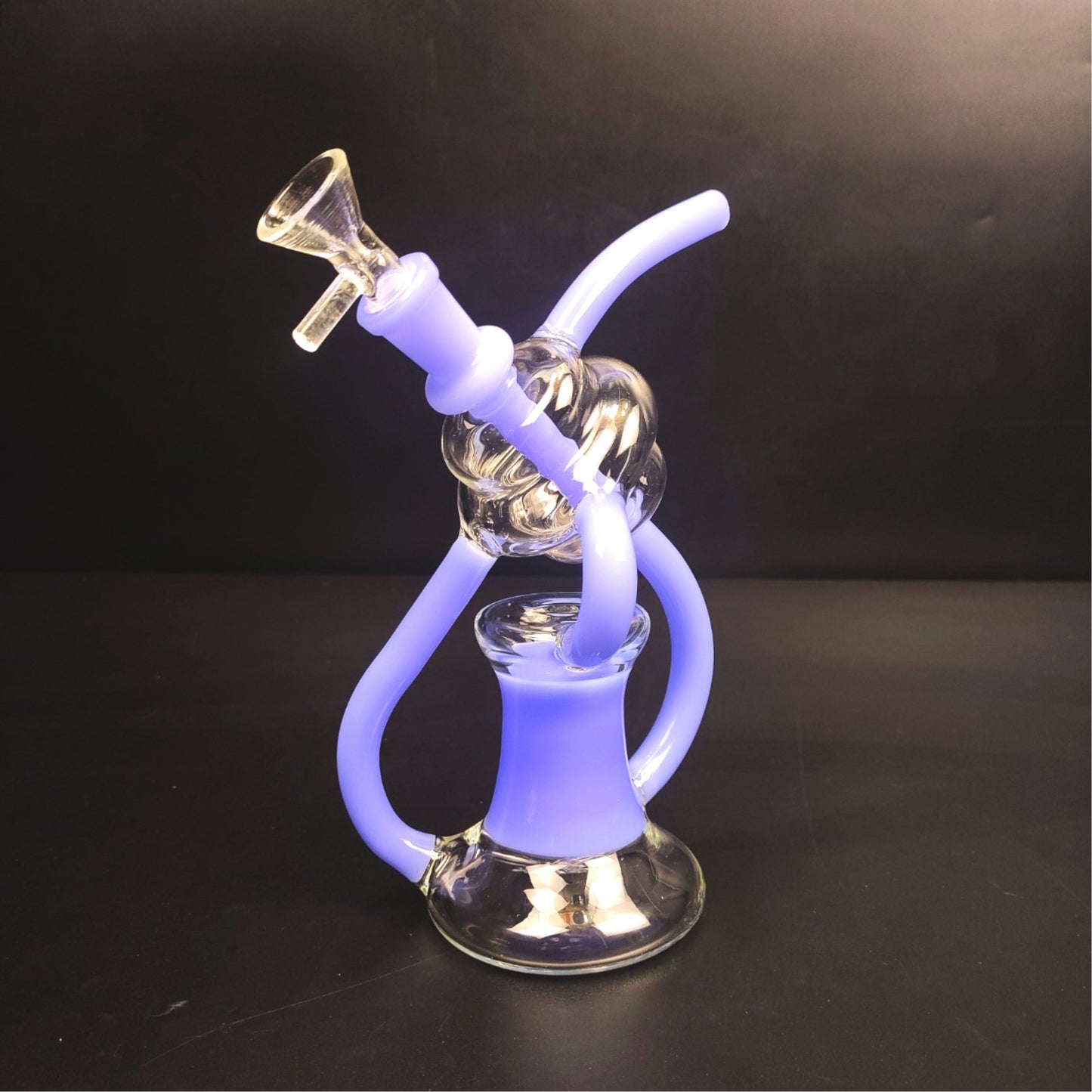 Glass Bong | TWIN LINE BUBBLER RECYCLER OIL RIG 8 INCH