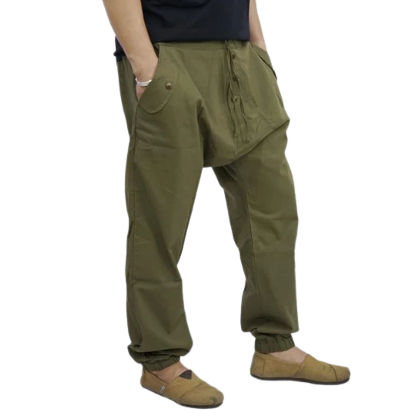 RAK MAE รักแม่ | COMFY CITY COTTON JOGGER PANTS - OLIVE GREEN (REGULAR SIZE)