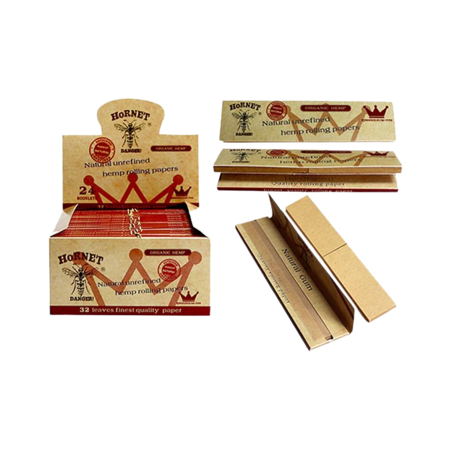 ROLLING PAPER | HORNET KINGSIZE BROWN ROLLING PAPER WITH TIPS