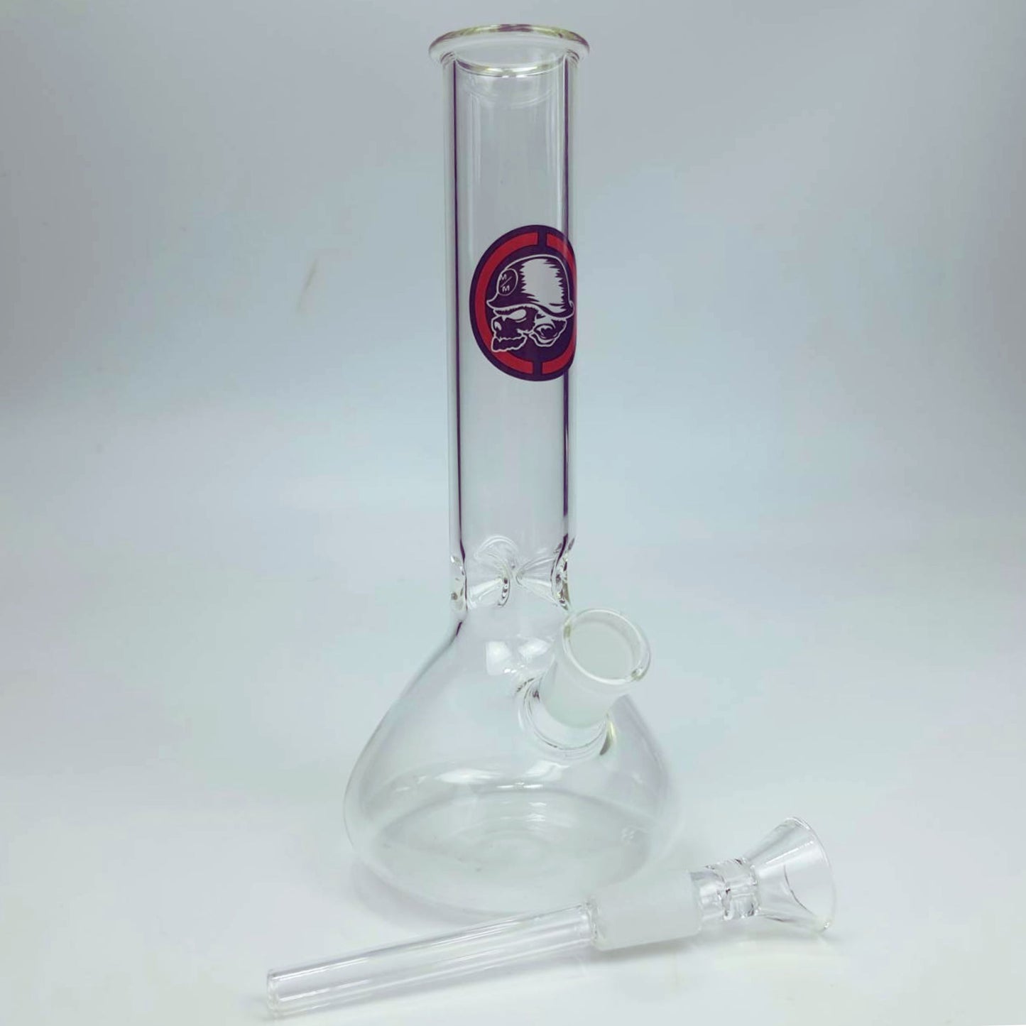 GLASS BONG | METAL MULISHA MINI BEAKERGLASS BONG 8 INCH 4MM THICKNESS