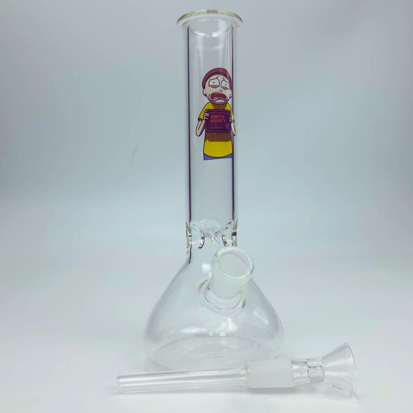 GLASS BONG | RICK AND MORTY WANTED MORTY 8 INCH 4MM THICKNESS