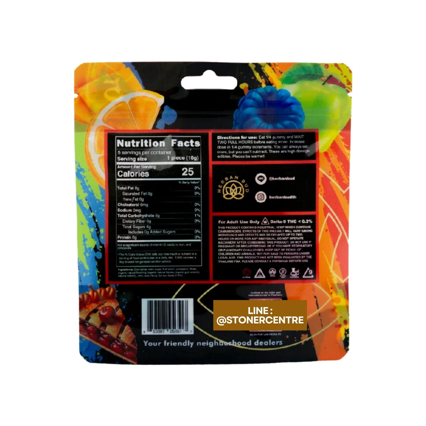 Jelly Herban Bud Mixed Fruit Edibles gummy infused thc snack