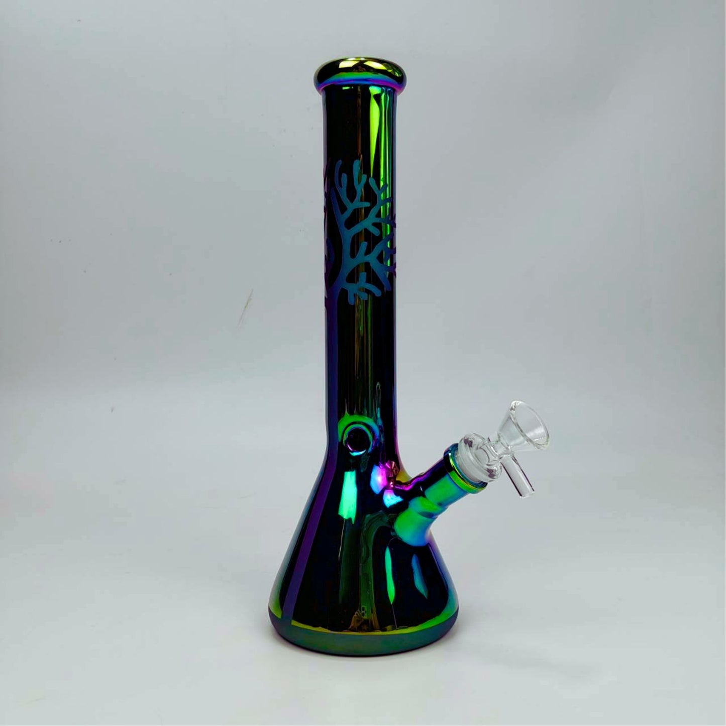 GLASS BONG | REFLECTIVE TREE BEAKER GLASS BONG 11.5 INCH 5MM THICKNESS