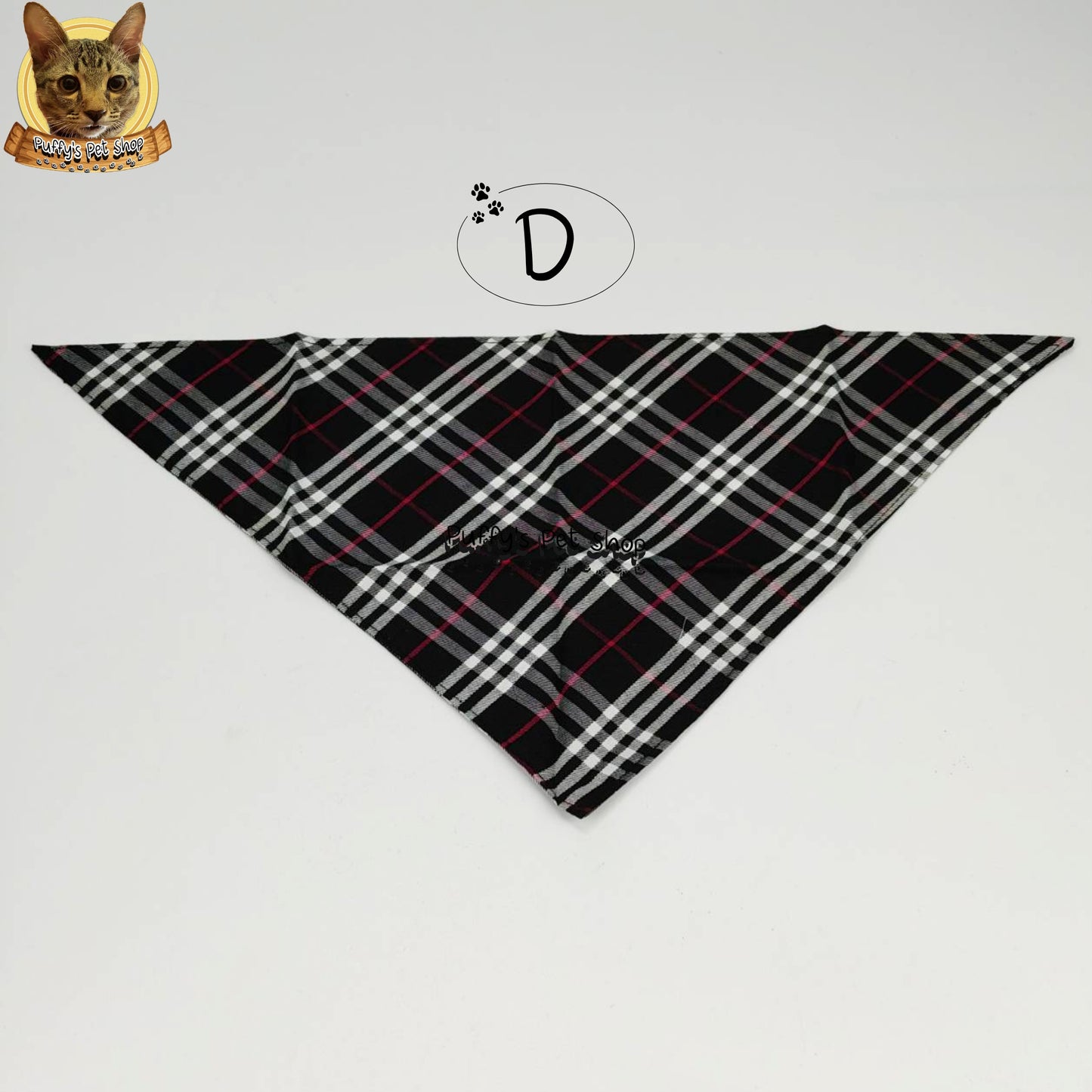 Puffy's Pet Shop | Luxury Cotton Pet Scarf  ผ้าพันคอสัตว์เลี้ยงพรีเมียม ผ้าคอตตอนแท้ เนื้อผ้าดี ไม่ระคายเคือง สำหรับสุนัขและแมว ขนาด M 50 ซม.