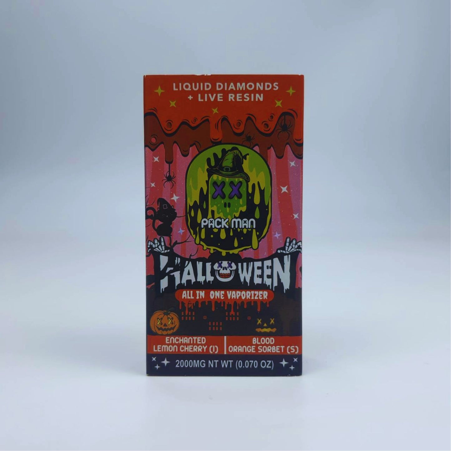 PACK MAN - LIQUID DIAMONDS + LIVE RESIN HALLOWEEN 2.0ML | ENCHANTED LEMON CHERRY (I) | BLOOD ORANGE SORBET (S)