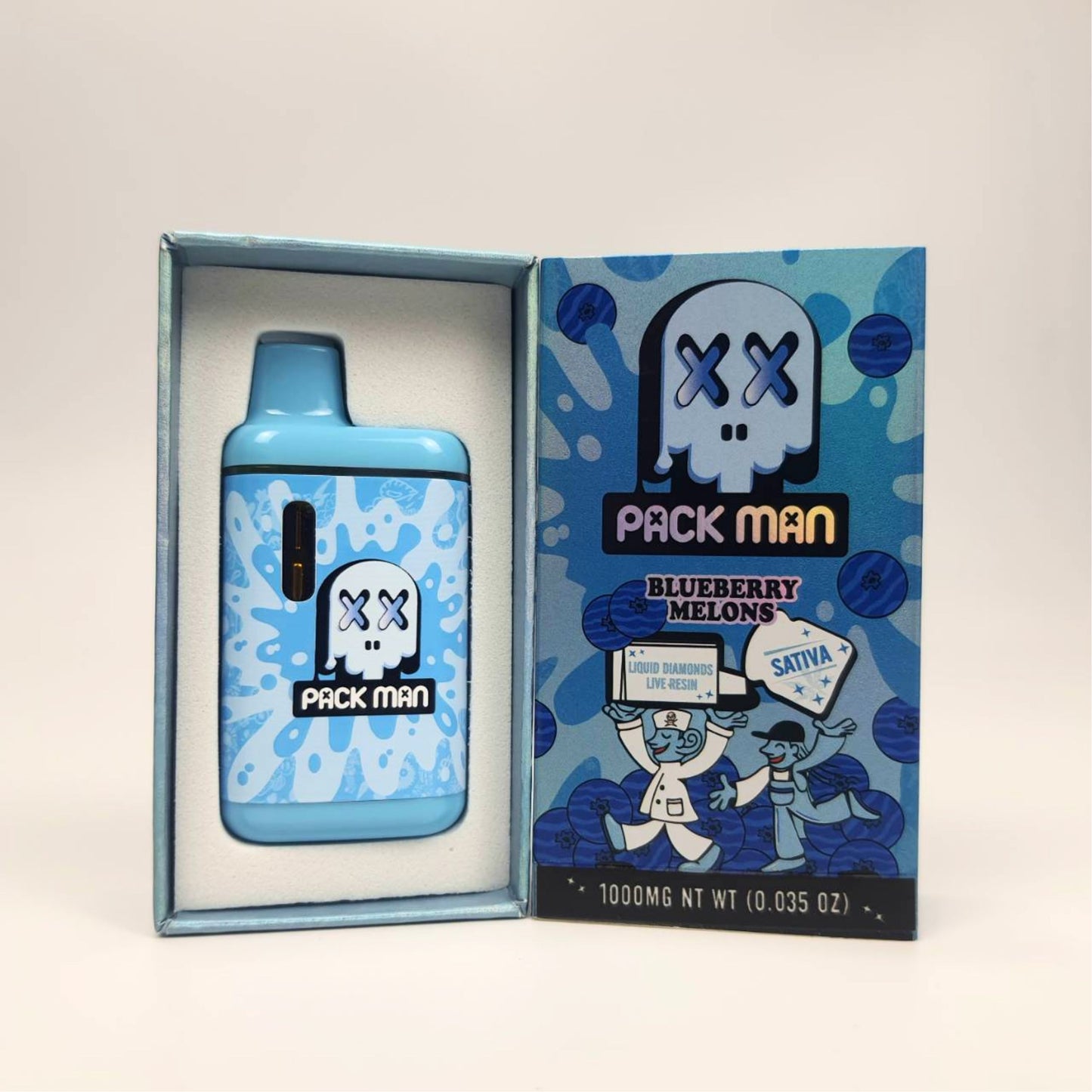 PACK MAN LIQUID DIAMONDS + LIVE RESIN 1.0ML | BLUEBERRY MELONS : SATIVA