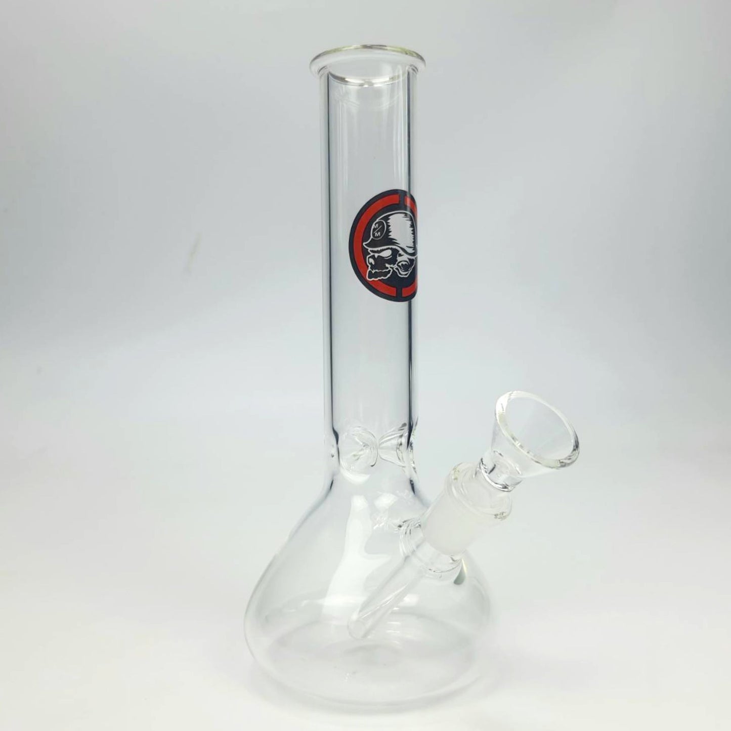 GLASS BONG | METAL MULISHA MINI BEAKERGLASS BONG 8 INCH 4MM THICKNESS