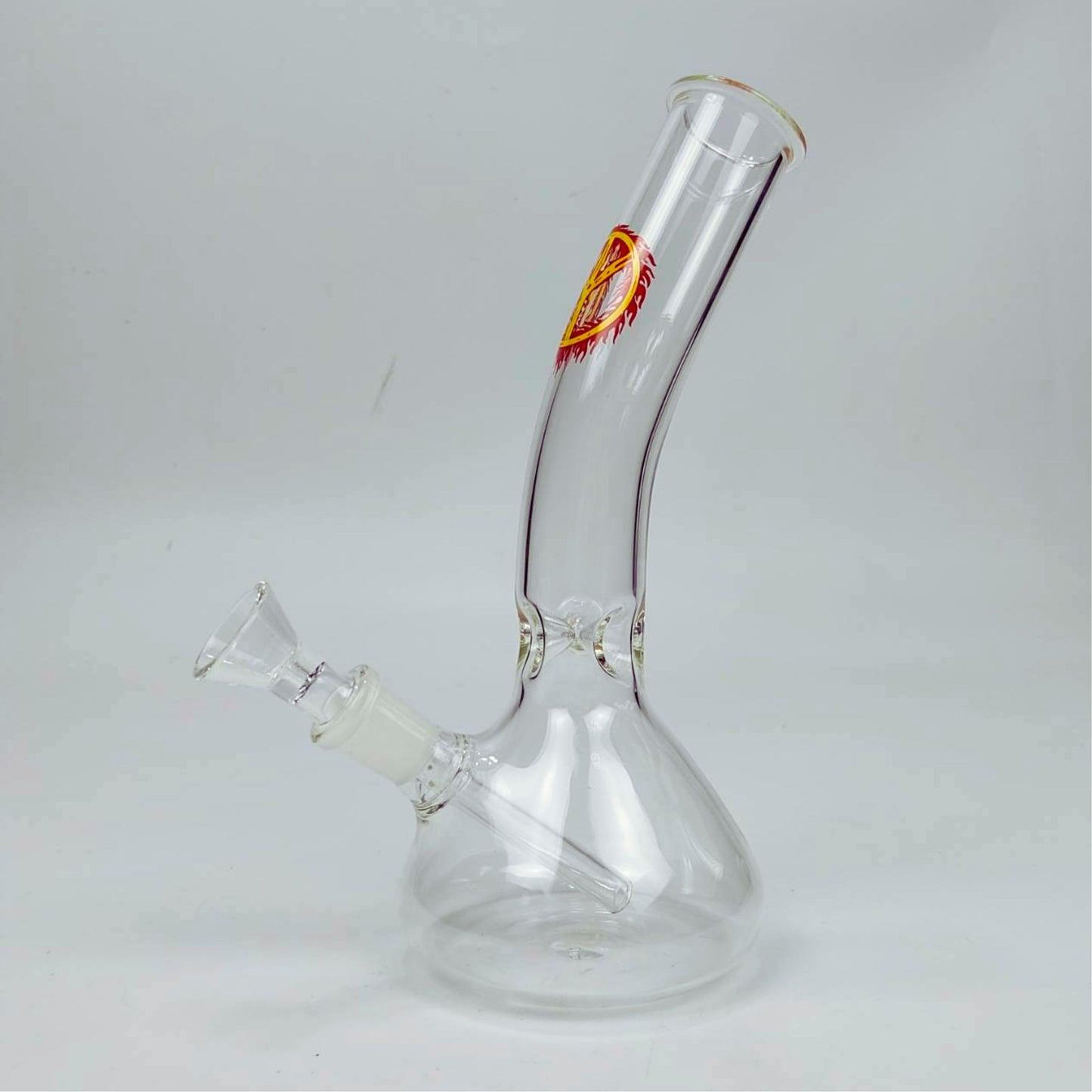 GLASS BONG | PEACE BENDED NECK BEAKER GLASS BONG 8.5 INCH 4MM THICKNESS