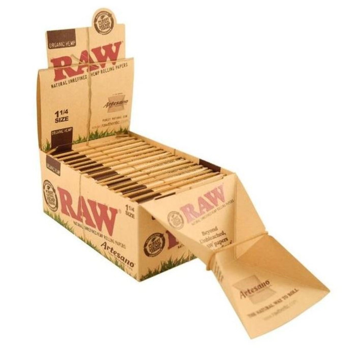 ROLLING PAPER | RAW ORGANIC HEMP ARTESANO 1 ¼" SIZE 3 IN 1