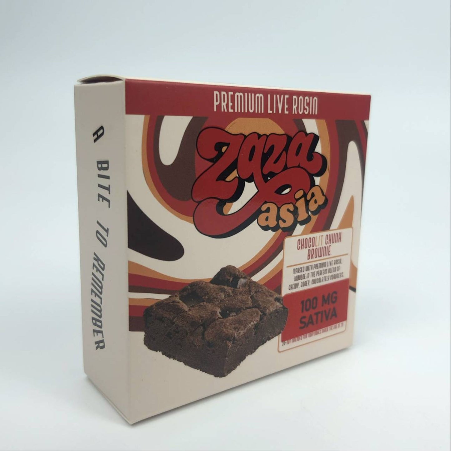ZAZA ASIA | PREMIUM LIVE ROSIN CHOCOLIT CHUNK BROWNIE - SATIVA | 100MG THC/PIECE