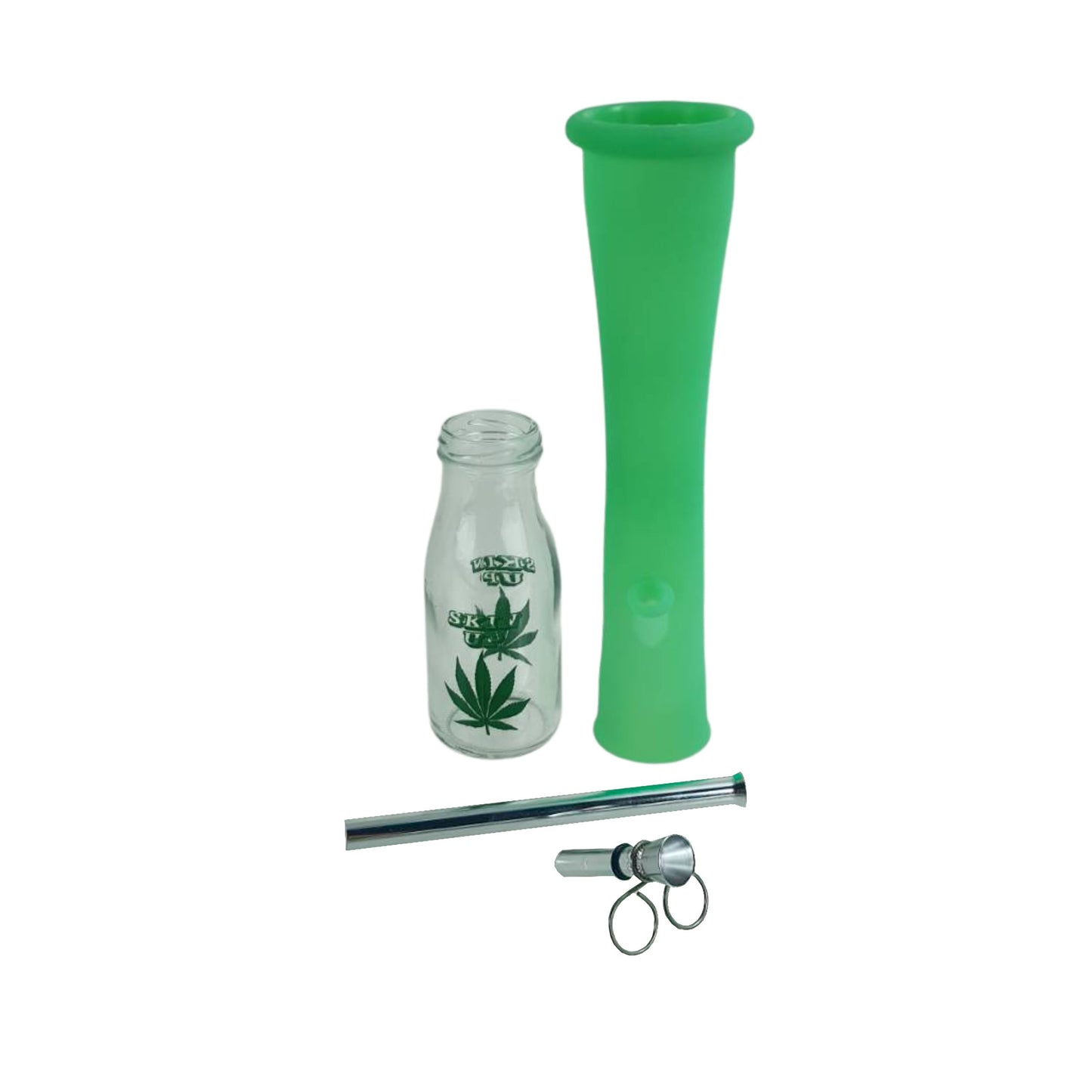 Glass Bong | SILICONE BONG WITH GLASS BOTTLE 12 INCH