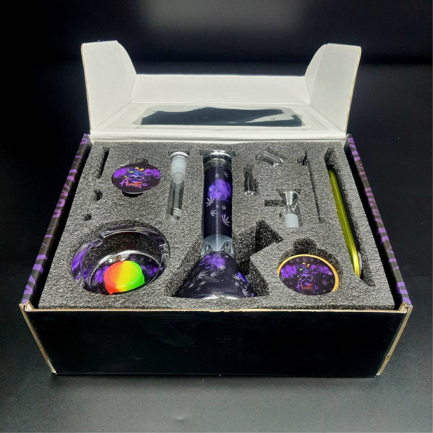 BONG SET (MIX DESIGN WITH QUARTZ) | HIEROTOPIC