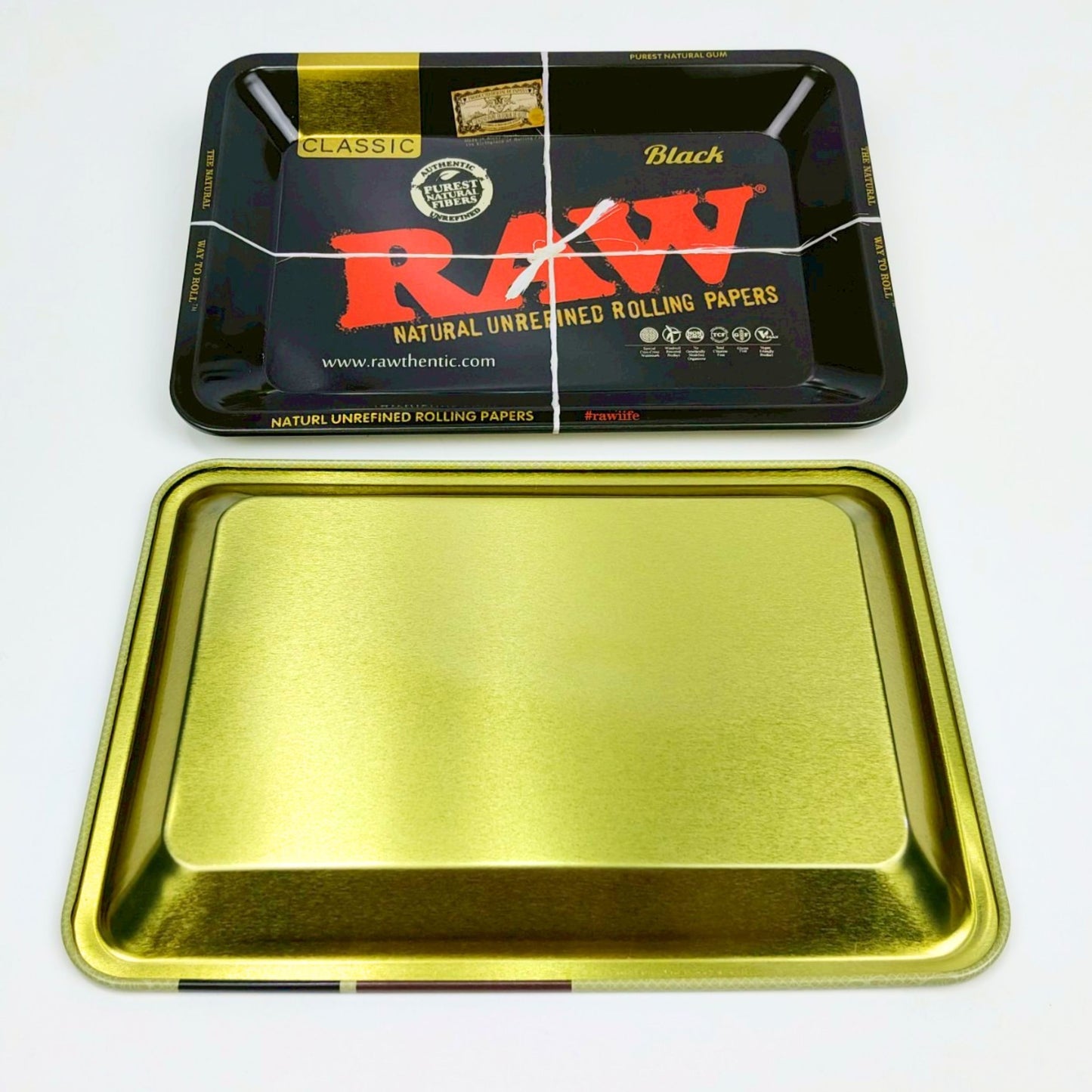 TRAY | RAW - BLACK METAL ROLLING TRAY SIZE : 12.5X18 CM