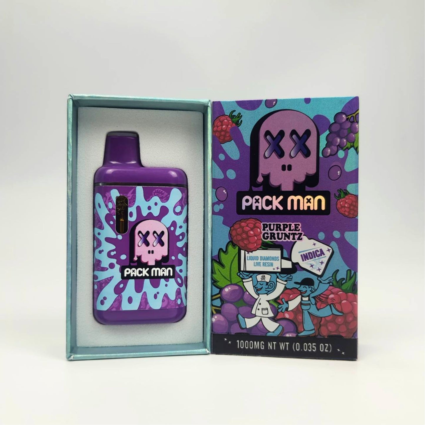 PACK MAN LIQUID DIAMONDS + LIVE RESIN 1.0ML | PURPLE GRUNTZ : INDICA