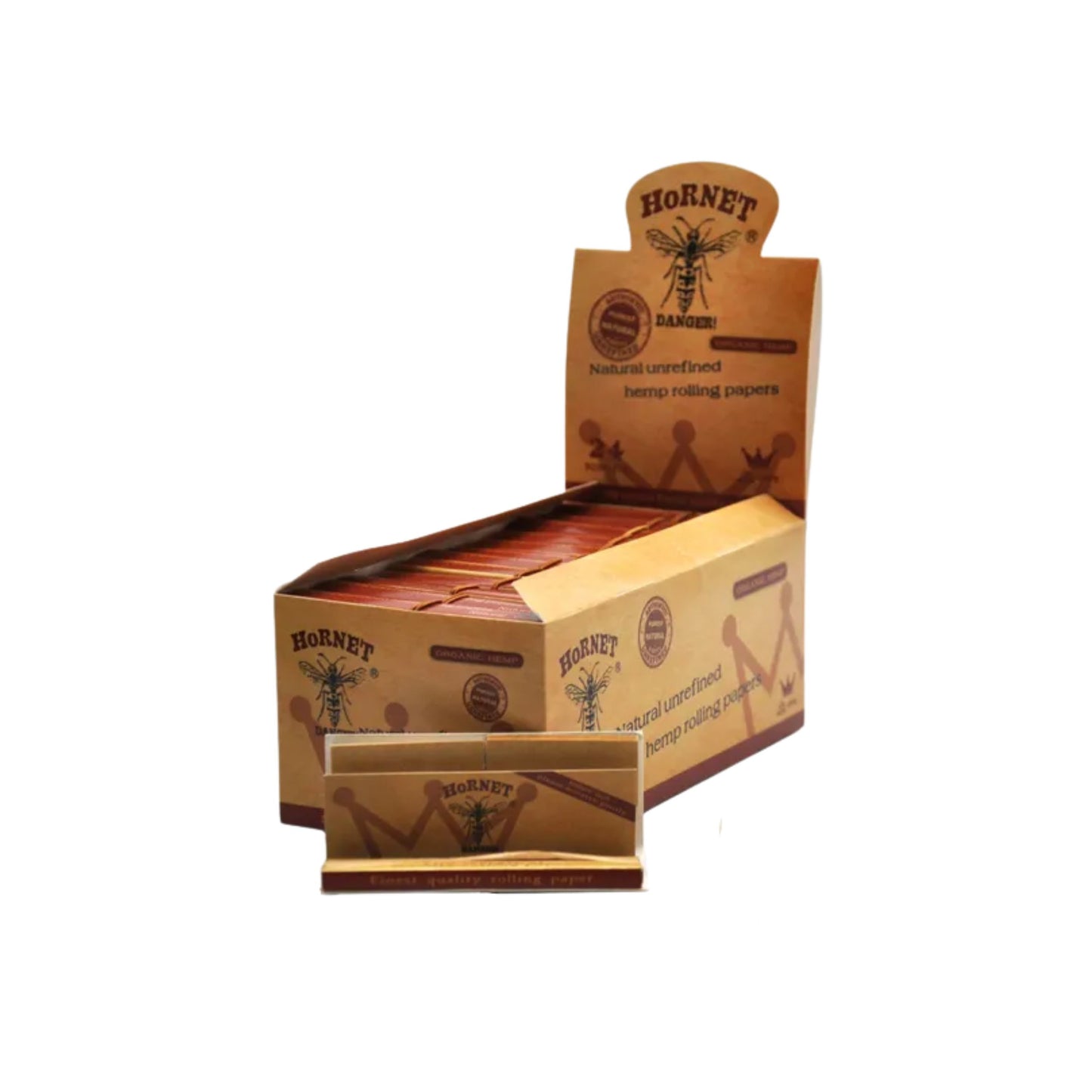 ROLLING PAPER | HORNET 1 1/4 INCH BROWN ROLLING PAPER WITH TIPS