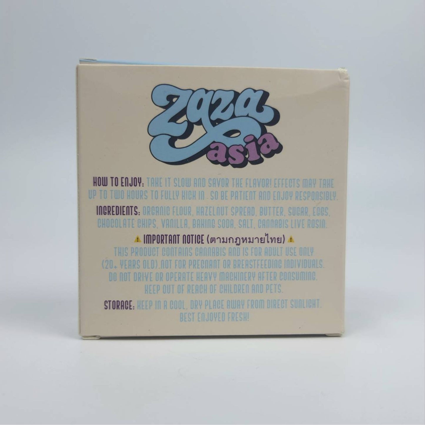 ZAZA ASIA | PREMIUM LIVE ROSIN NUTELLA COOKIE - INDICA | 100MG THC/PIECE