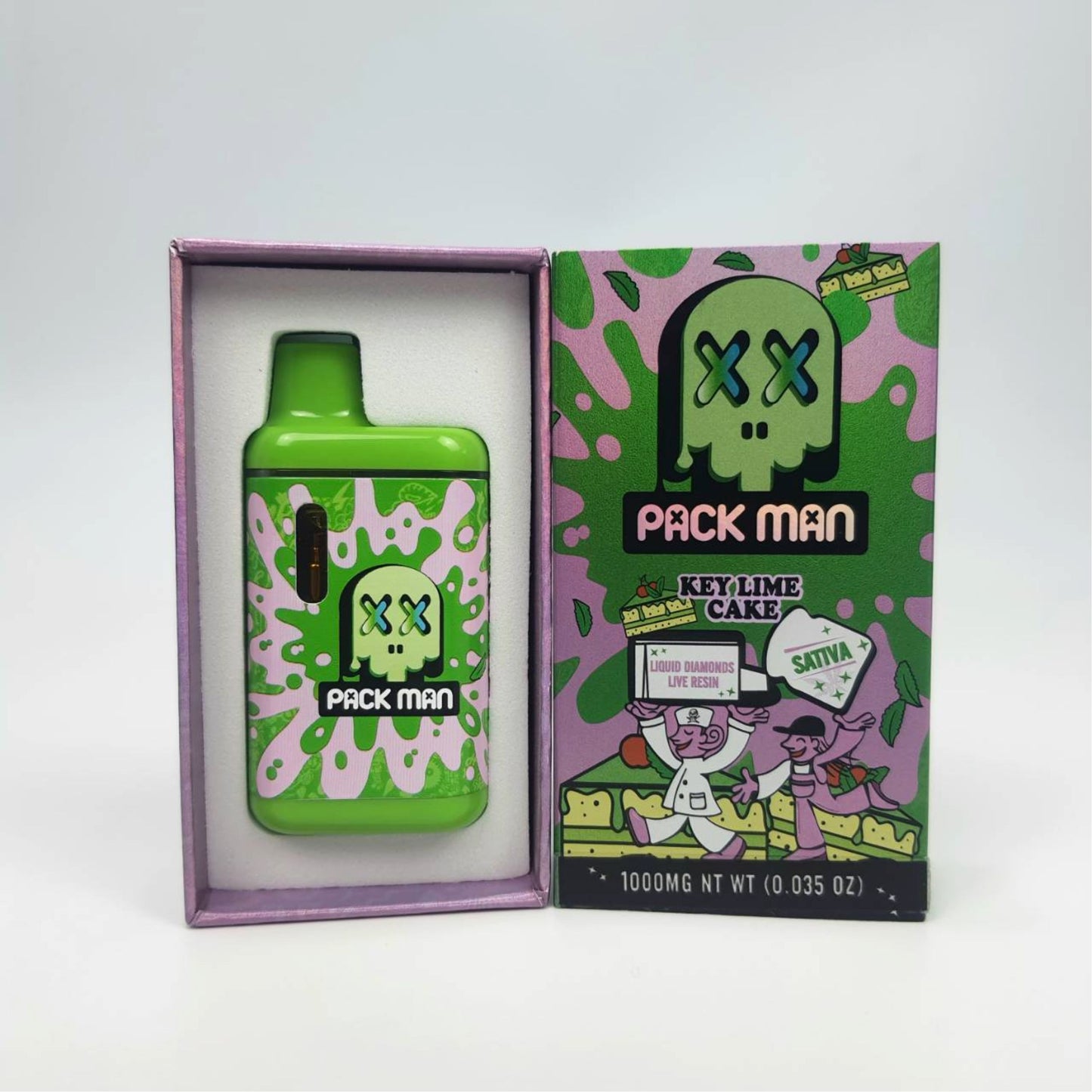 PACK MAN LIQUID DIAMONDS + LIVE RESIN 1.0ML | KEY LIME CAKE : SATIVA