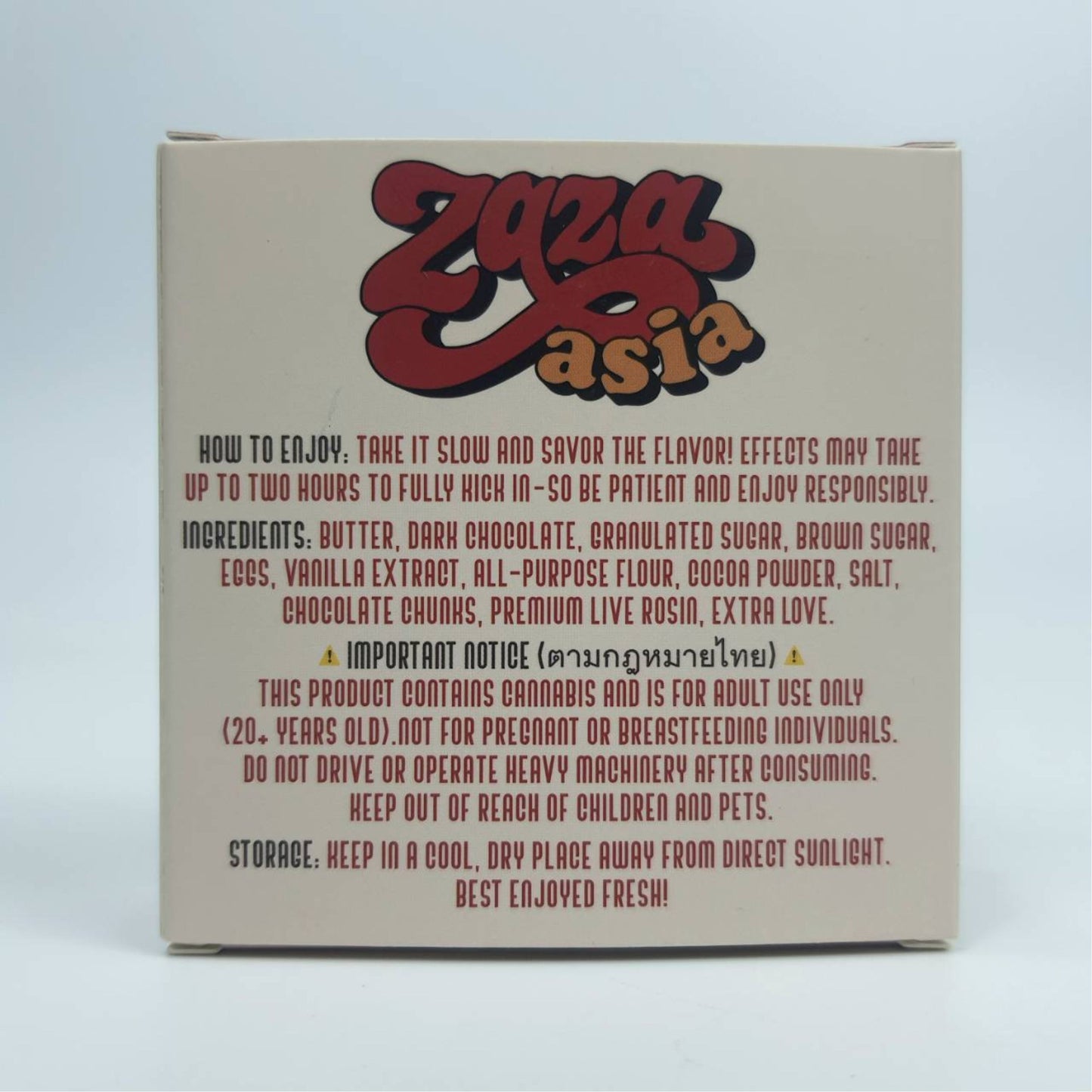 ZAZA ASIA | PREMIUM LIVE ROSIN CHOCOLIT CHUNK BROWNIE - HYBRID | 100MG THC/PIECE