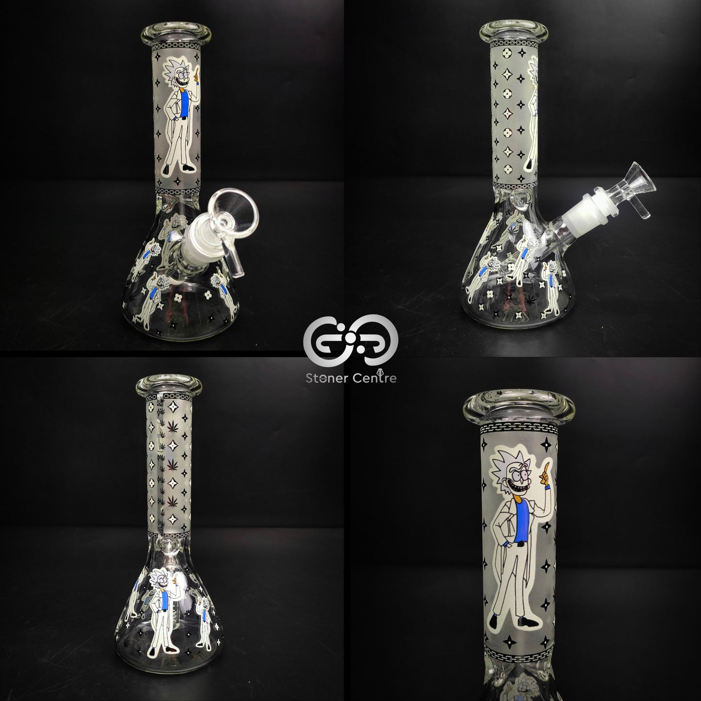 GLASS BONG | RICK AND MORTY GLASS BONG GLOW IN THE DARK 8 INCH